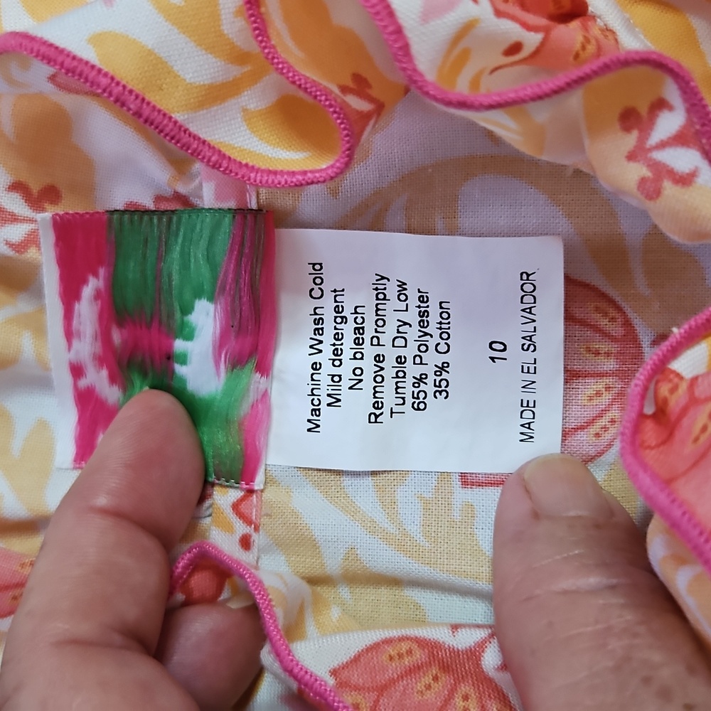 Shrimp And Grits Kids Orange Ruffle Long Sleeve Dress Size 10 - Picture 3 of 5